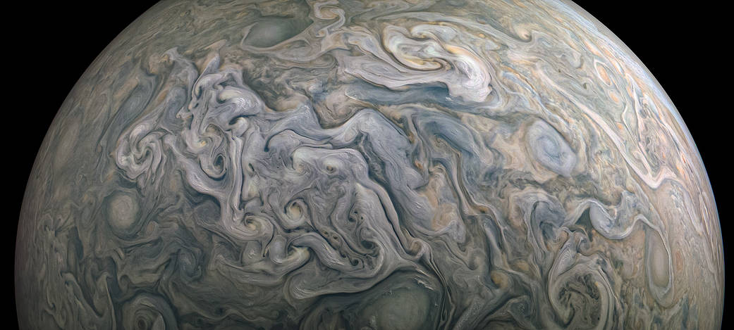 Storms systems on Jupiter. Image credit: NASA Juno